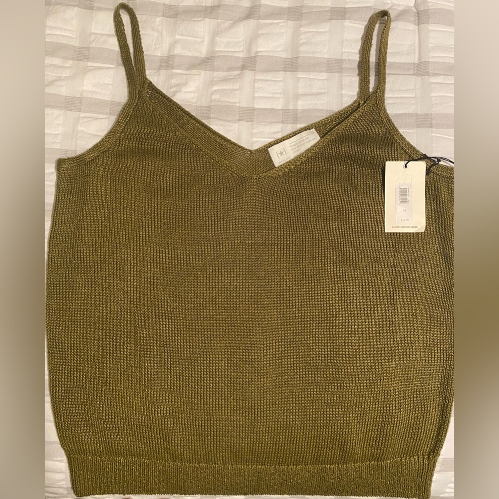 Banana Republic Army Green Sweater Knit Tank Top